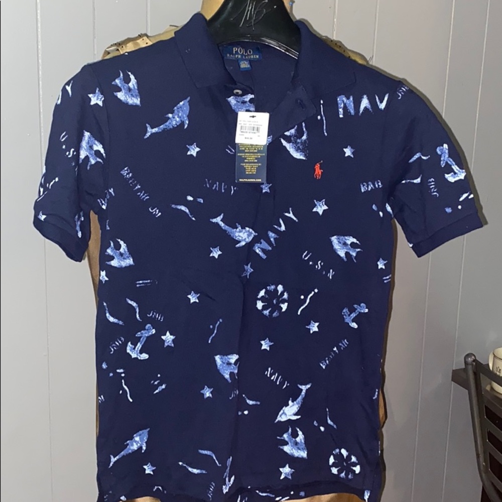 Navy Blue boys short sleeve Ralph Lauren Polo